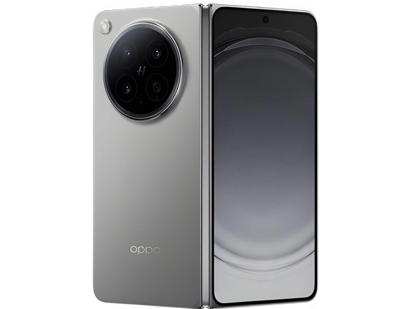 Oppo Find N6 in light gray. | Image by Evan Blass