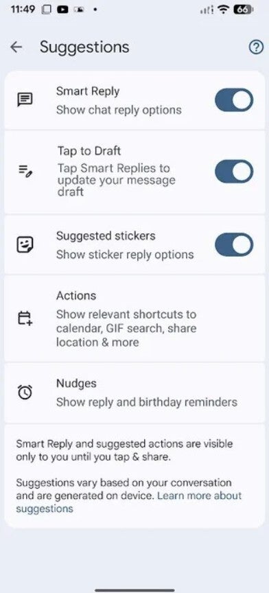 Google संदेशों में ड्राफ्ट टॉगल पर टैप करें।