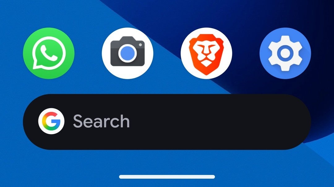 Look of the Pixel search bar because of the bug.