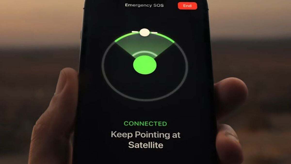 You need clear line of sight to the nearest satellite | Image by Apple - Samsung phones now list apps that support satellite connectivity