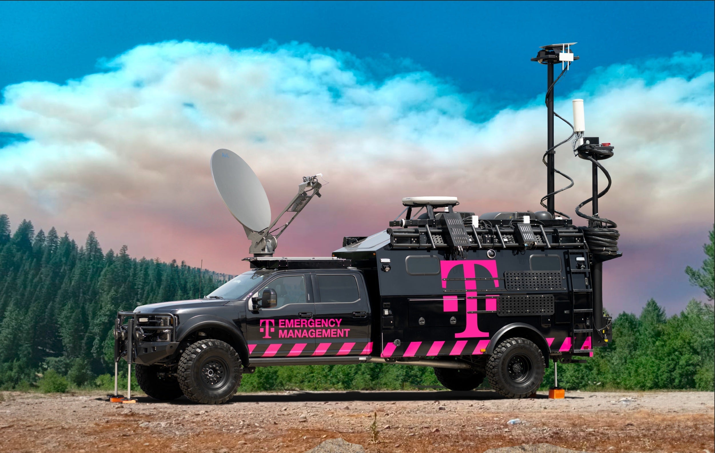 A T-Mobile SatCOLT is a mobile cell tower on a truck. | Image by T-Mobile - With a blizzard coming to the Midwest, T-Mobile has some tips to help you stay safe