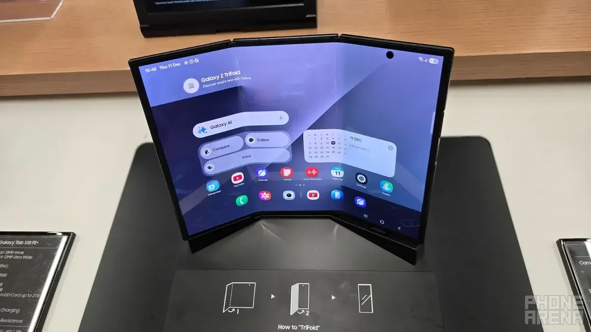 The Galaxy Z TriFold might have been just an experiment for Samsung. | Image by PhoneArena - Samsung might be cooking a comeback for the trifold it just killed