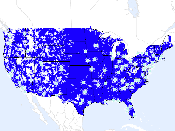 A map of Visible's network coverage in the US. | Image by Visible - Verizon's Visible delivers performance for less &mdash; and now makes the Pixel 10 lineup much cheaper