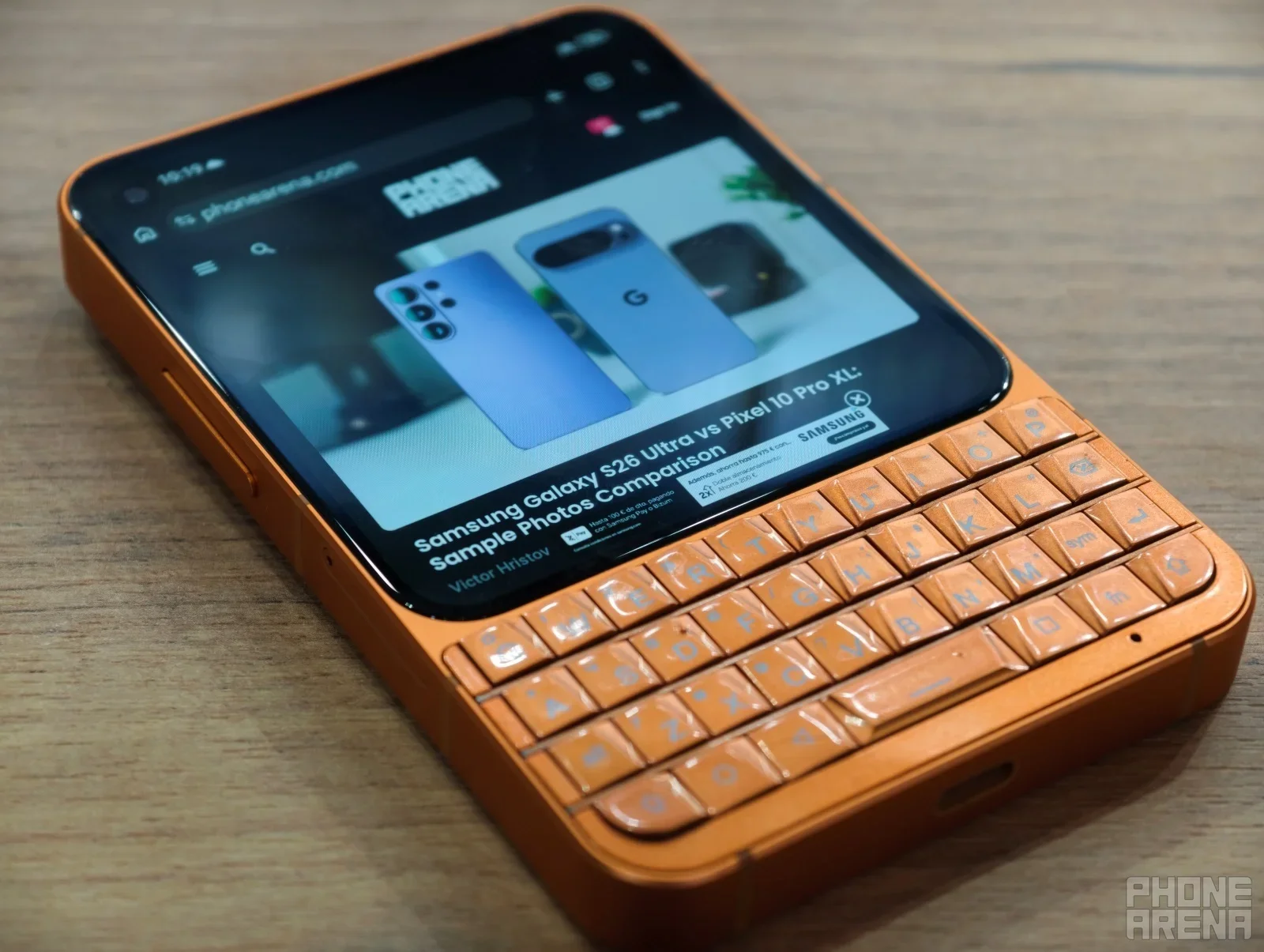 A phone in orange.