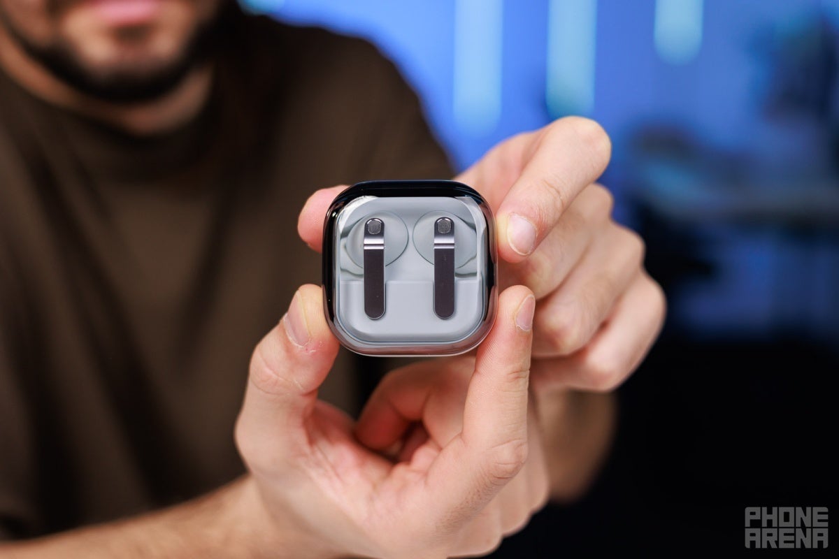 Samsung Galaxy Buds 4 Pro with charging case