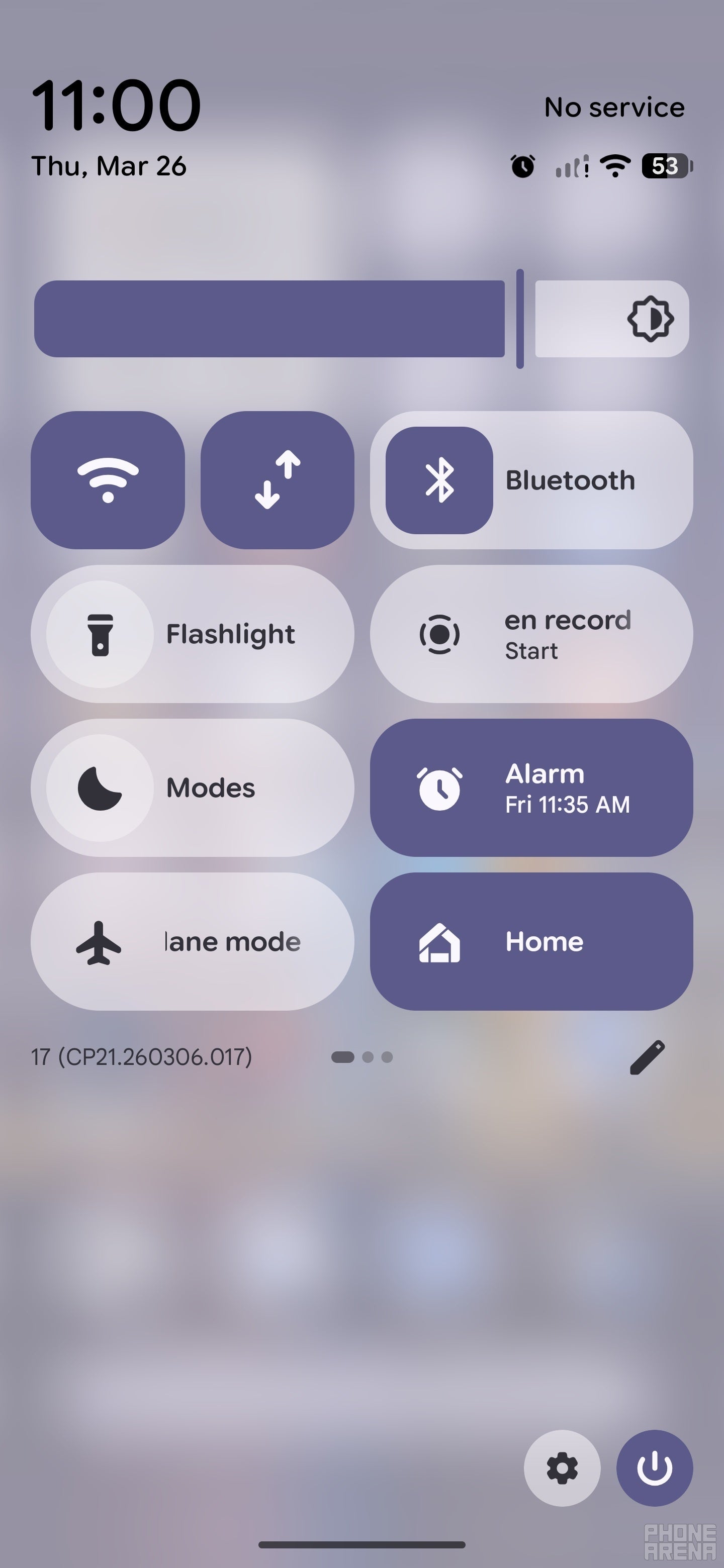 Screenshot shows new individual Wi-Fi, Internet toggles for Quick Settings.