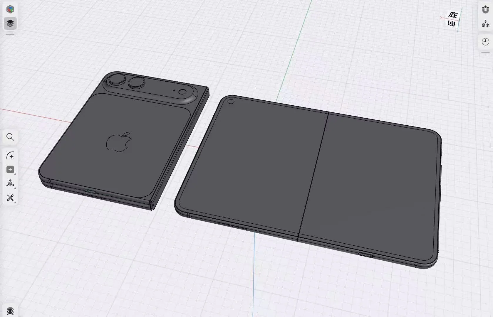 Image render of a foldable by Apple.