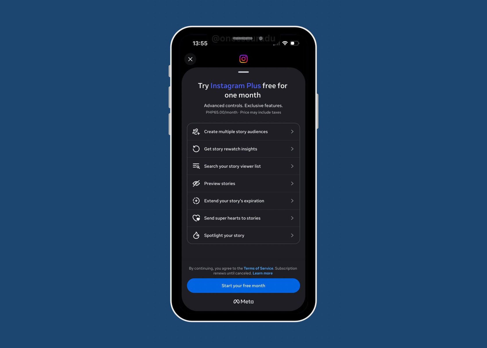 The list of Instagram Plus featuers. | Image by @oncescuradu on X - Here are all the Instagram features Meta wants you to pay for