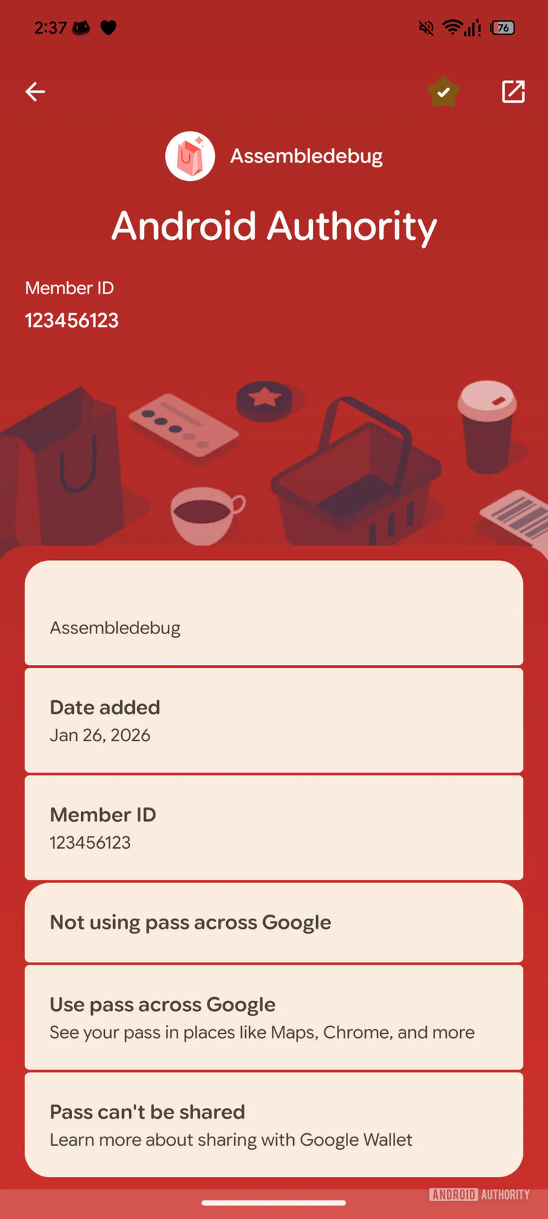 Experimental Google Wallet design | Image by Android Authority