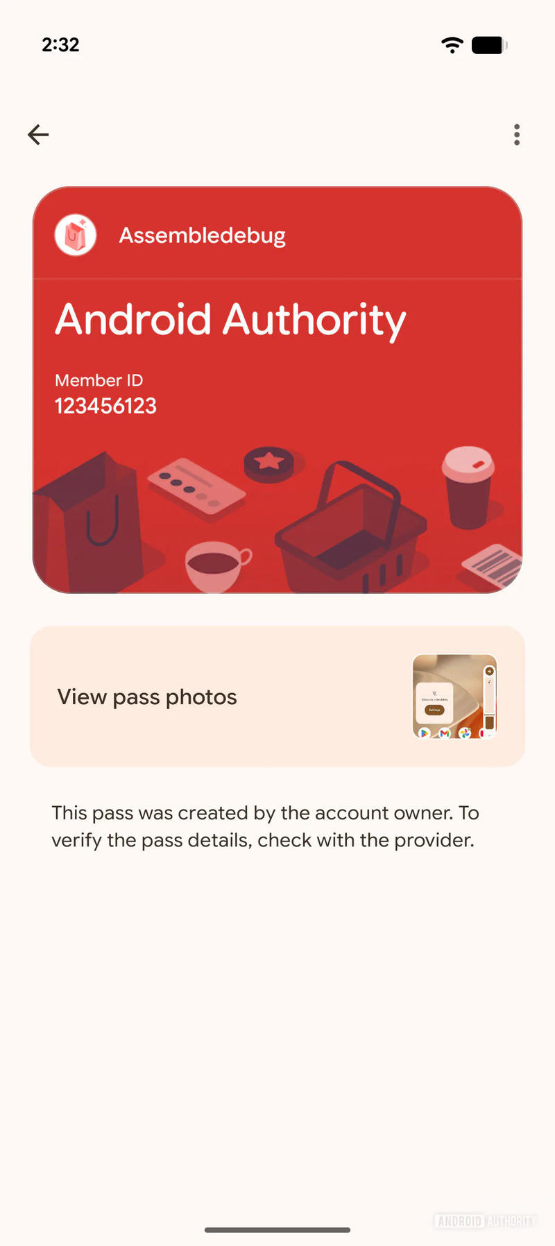 Old Google Wallet design | Image by Android Authority