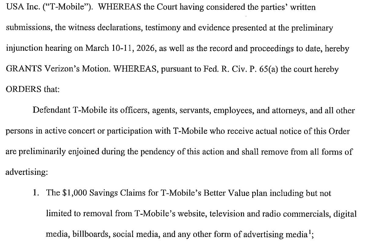 T-Mobile has been asked to paused its ads campaign. | Image by Verizon - T-Mobile dealt an embarrassing blow as Verizon secures major victory