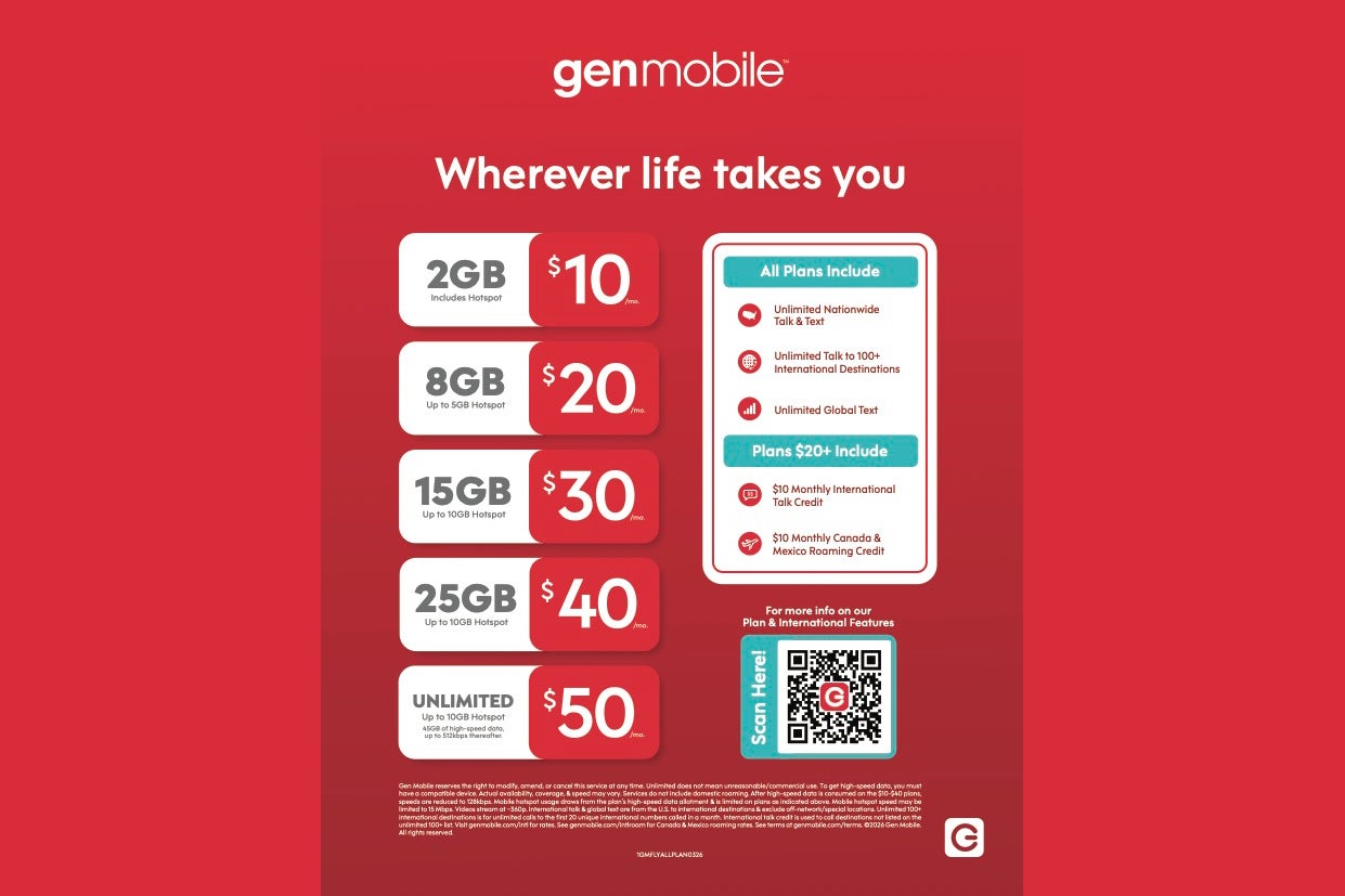 Gen Mobile Plans