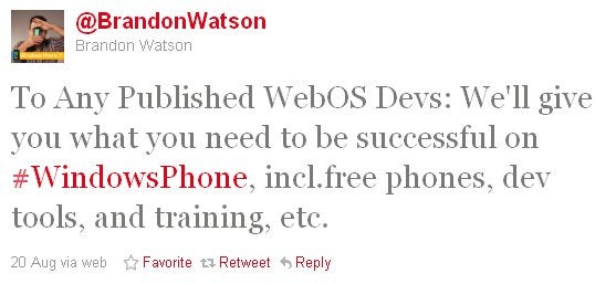 Microsoft giving away WP7 handsets, training for free to woo webOS developers