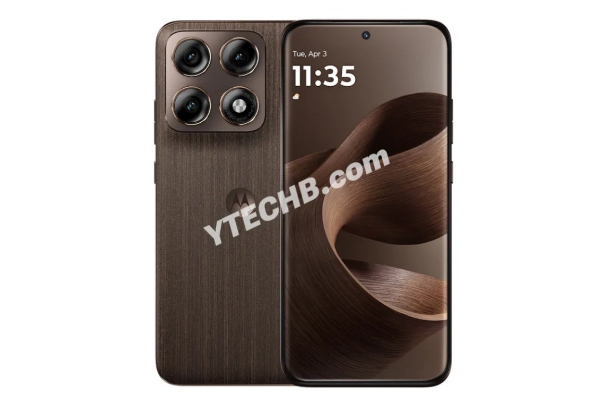 Leaked Motorola Edge 70 Pro image in wooden-textured color