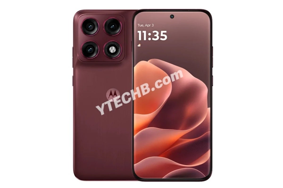 Leaked Motorola Edge 70 Pro image in Pantone Zinfandel color