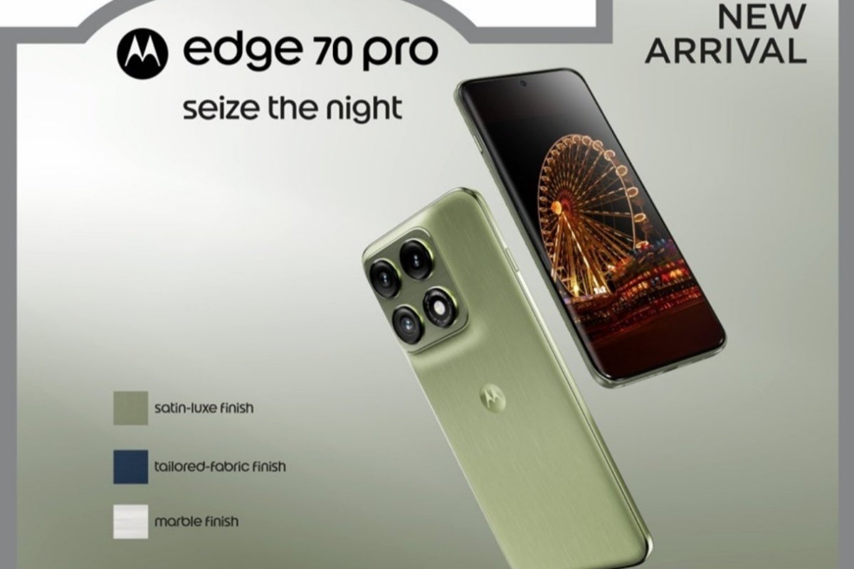 Leaked promotional Motorola Edge 70 Pro image revealing green color