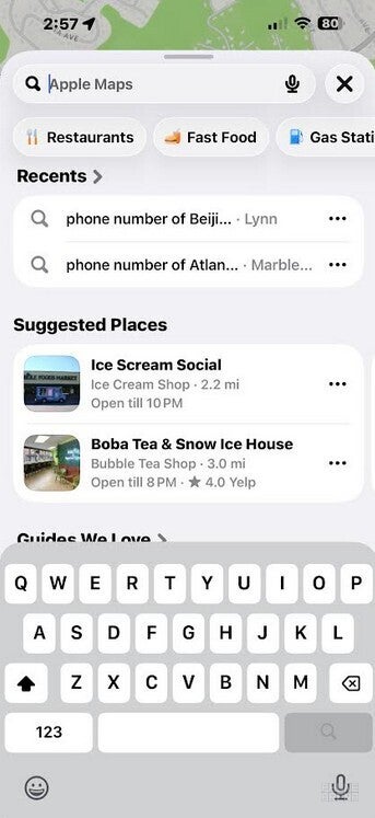 Suggested Places on Apple Maps shows you what is trending nearby. | Image by PhoneArena - Apple releases iOS 26.5 Beta 2 confirming new features for Maps while fixing Messages bug