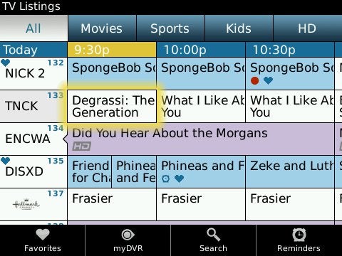 Comcast XFINITY app for BlackBerry allows you to manage your programming on the go