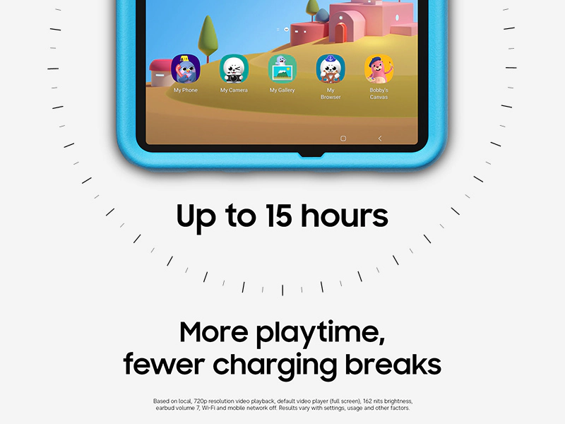 15 hours of juice on a single charge? Not bad. | Image by Samsung - Samsung unveils a new kid-friendly Galaxy Tab with a surprising feature