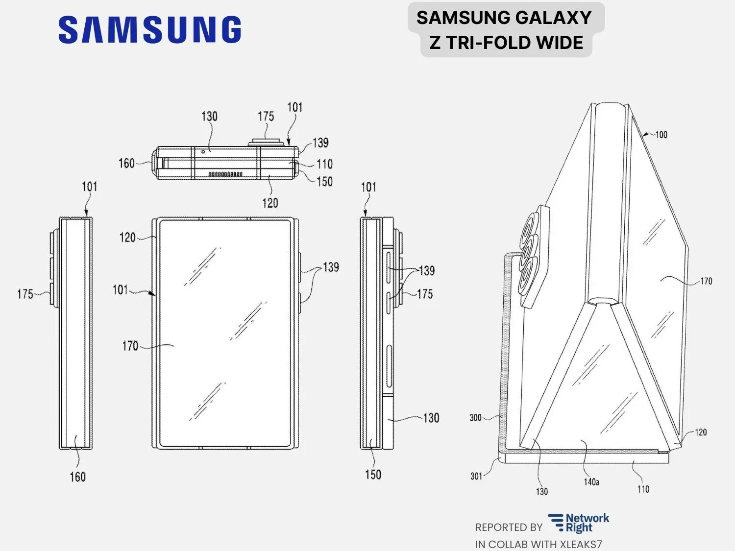 An image from Samsung's patent for a Galaxy Z TriFold Wide. | Image by Network Right - Phones can't replace laptops. But tri-foldables could, and Samsung might give it a shot