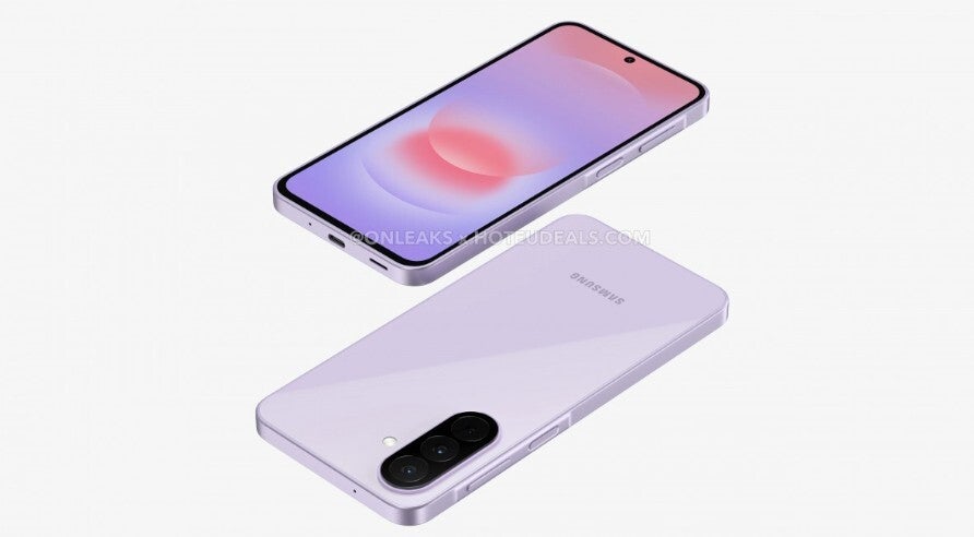 Render of Galaxy A27 phone.