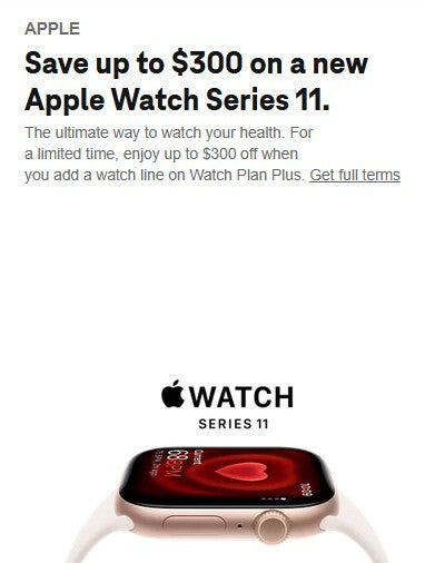 T-Mobile deal takes $300 off Apple Watch Series 11.