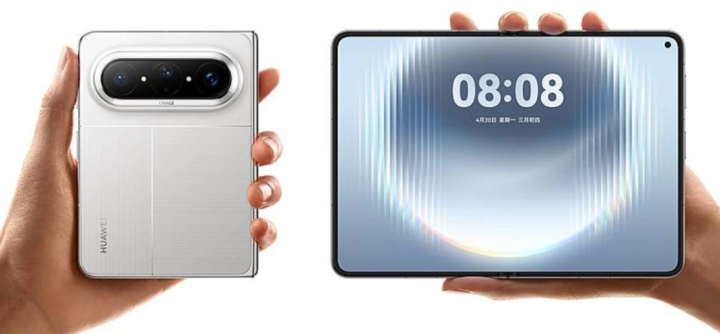 Front and rear view of Huawei Pura X Max.