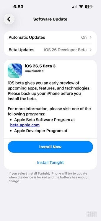 Apple releases iOS 26.5 Beta 3.