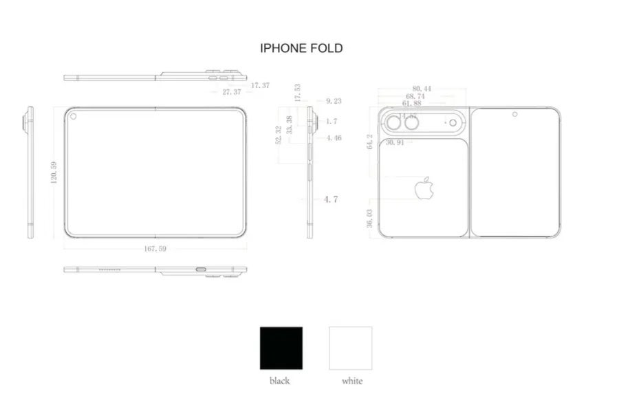 Leaked foldable iPhone Ultra dimensions