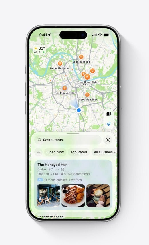 Ads in Apple Maps.