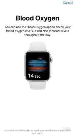 Blood Oxygen feature