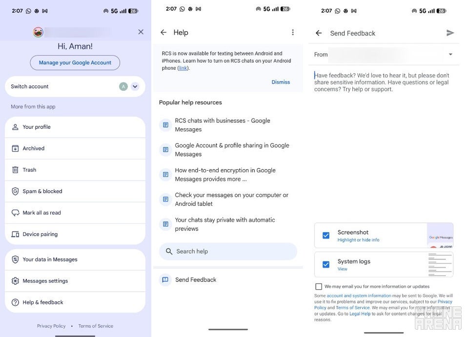 Google&amp;#039;s Help &amp;amp; Feedback option.