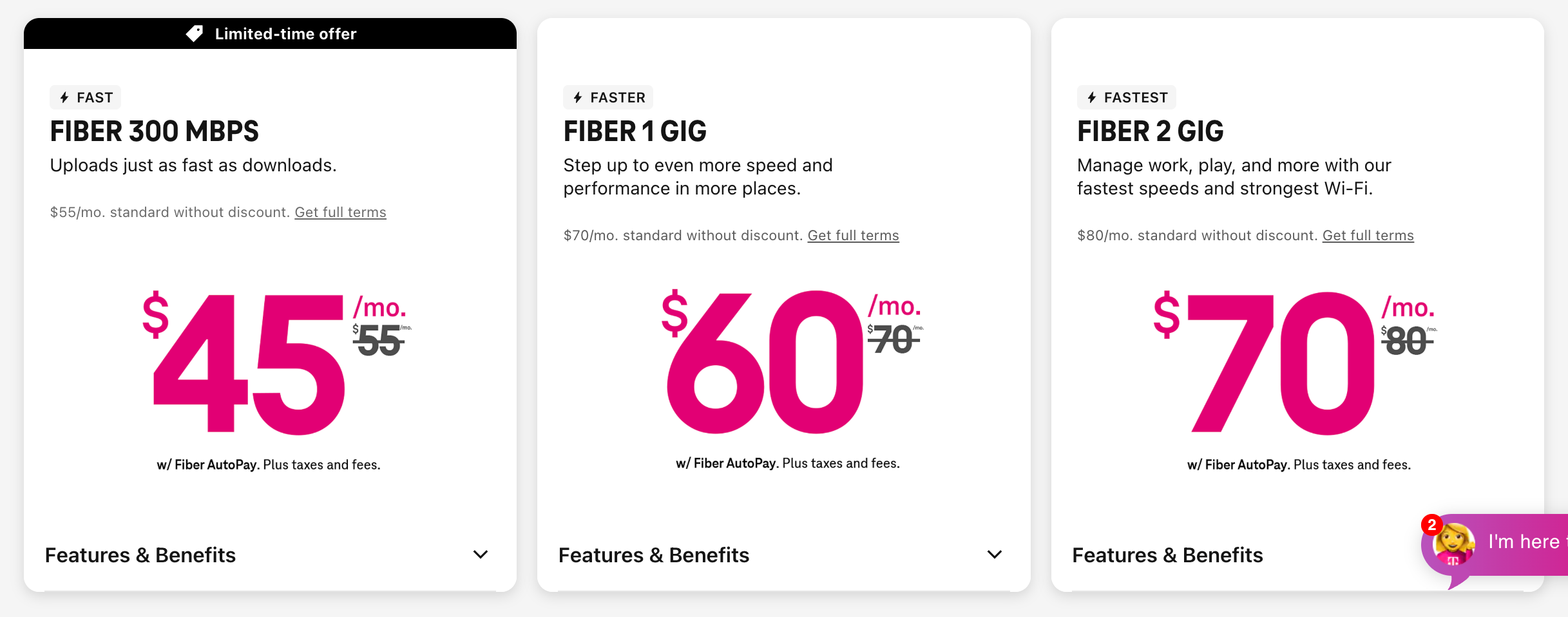 T-Fiber new plans