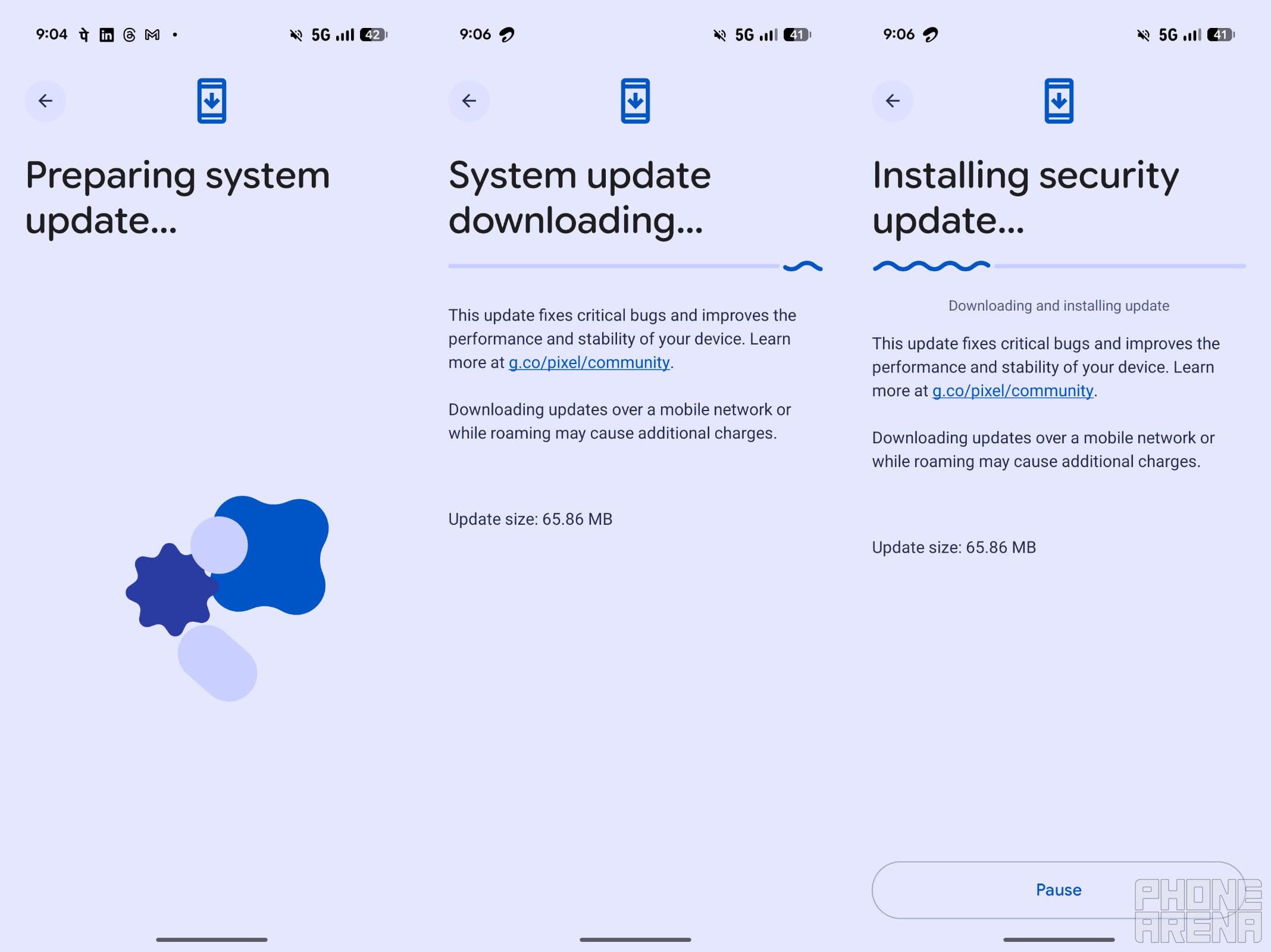 Steps to install Pixel update.
