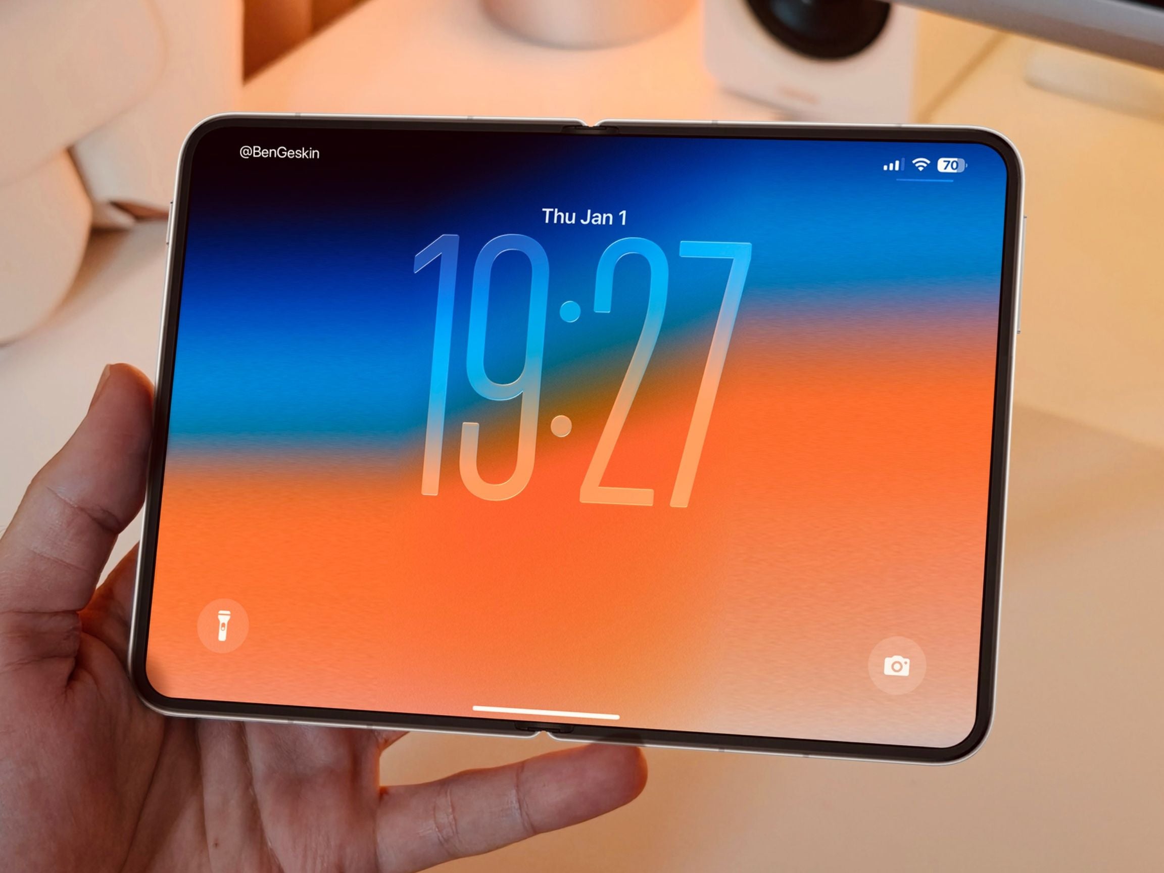 Realistic render of foldable iPhone Ultra