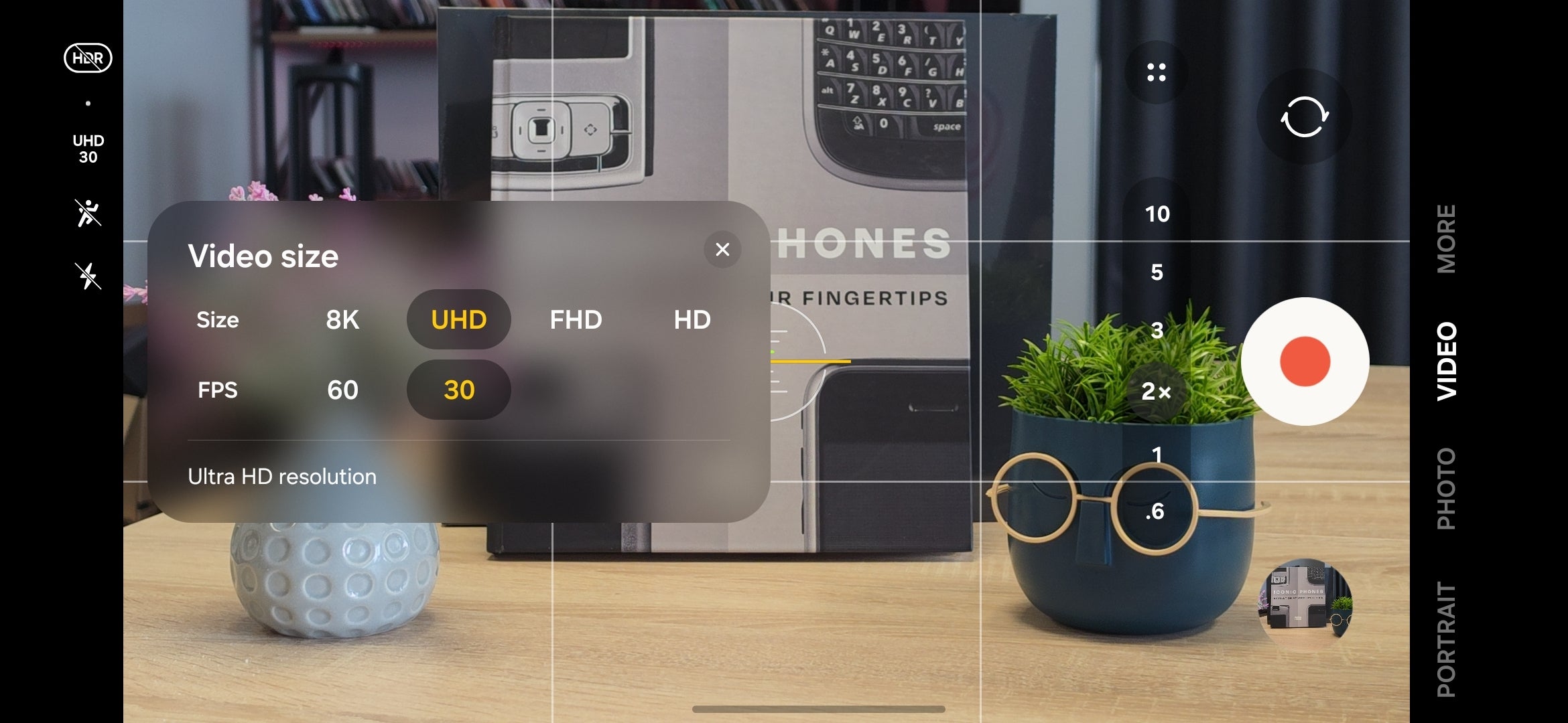 The viewfinder in video-recording mode. | Image by PhoneArena - Galaxy S26 Ultra camera guide: make the most of the new Ultra camera!