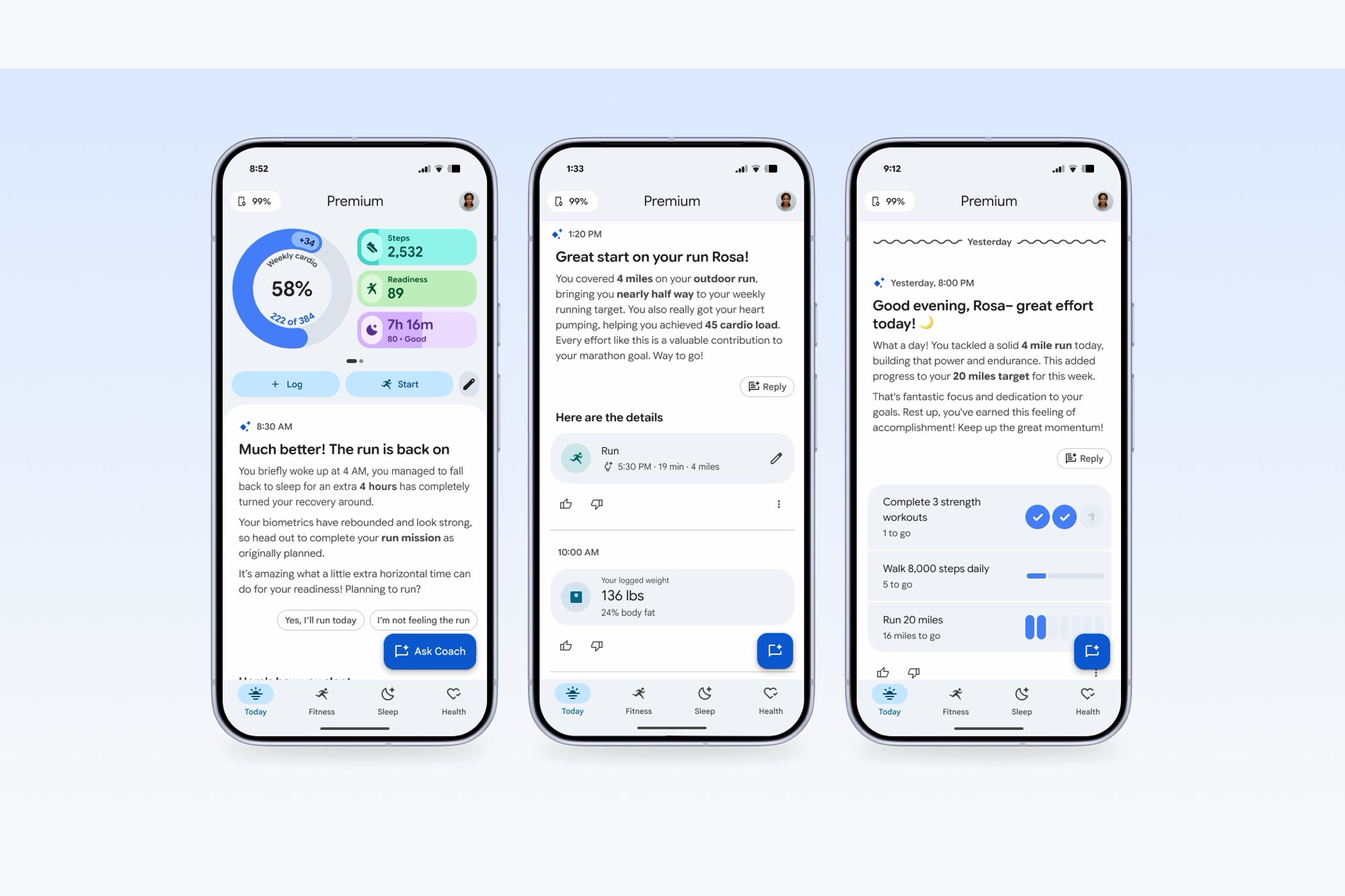Google Health Coach Messages