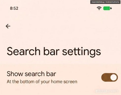 A mockup shows what the settings might look like to remove the Google search bar from the Pixel's home screen. | Image by Android Authority - Android 17 may allow Pixel users to create the home screen of their dreams