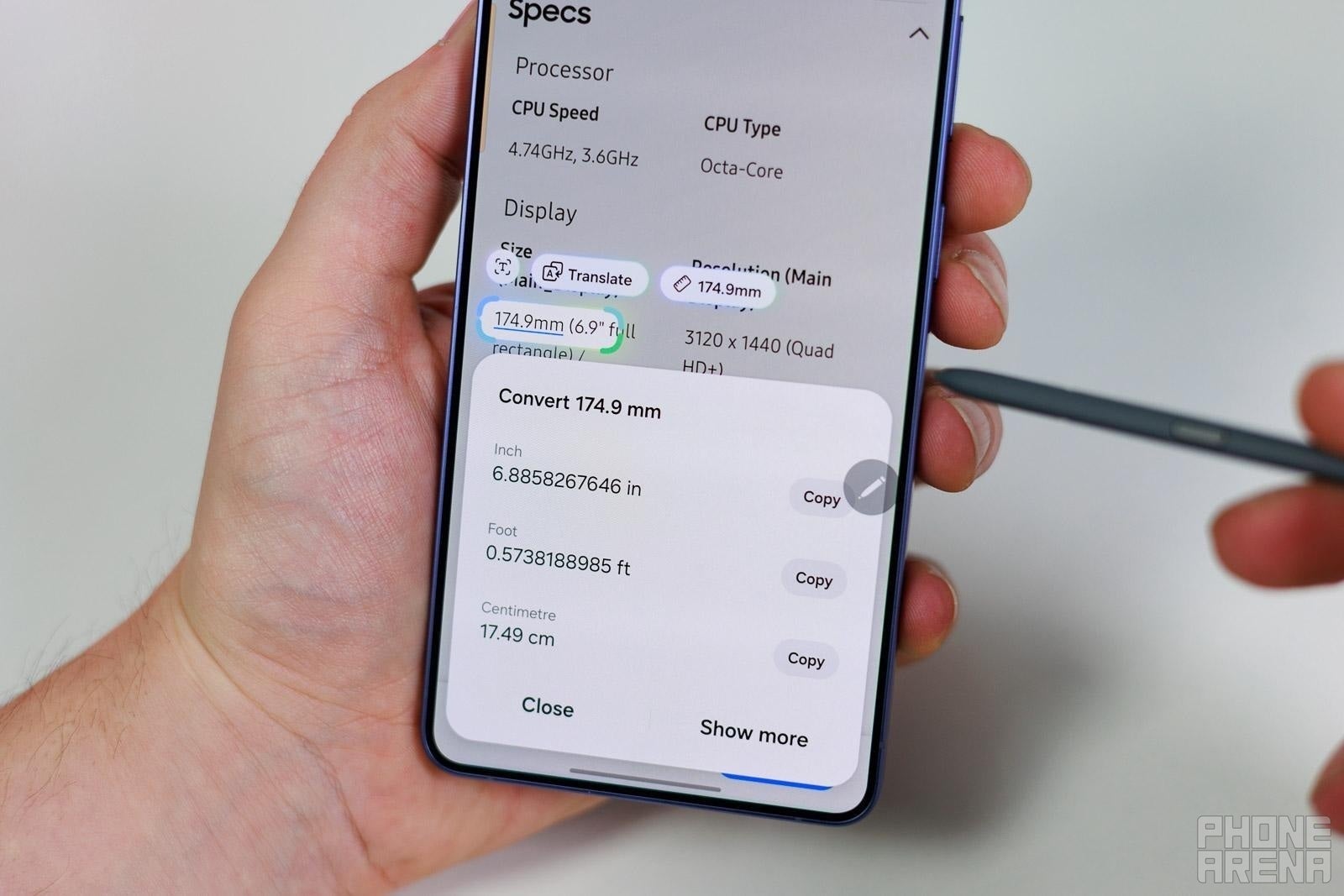 Quick and smart unit conversion | Image by PhoneArena - The Galaxy S26 Ultra taught me how to use AI Select, and I am not going back