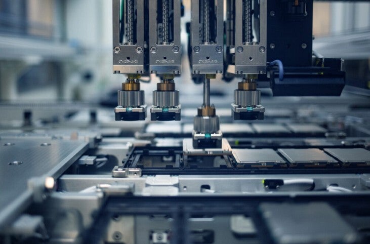 Picture shows chip production in an Intel Foundry fab.