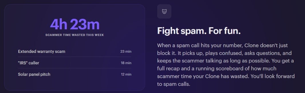 You can keep track of how long you wasted a spammer&amp;#039;s time.