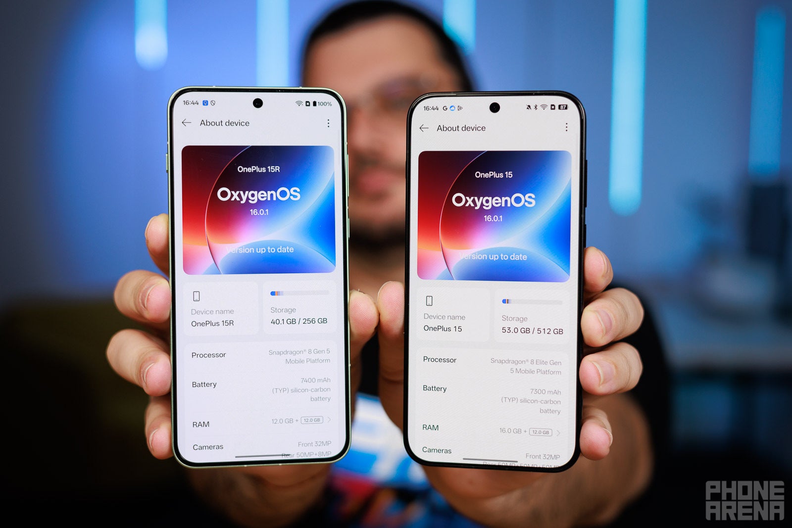 A man with 2 phones.