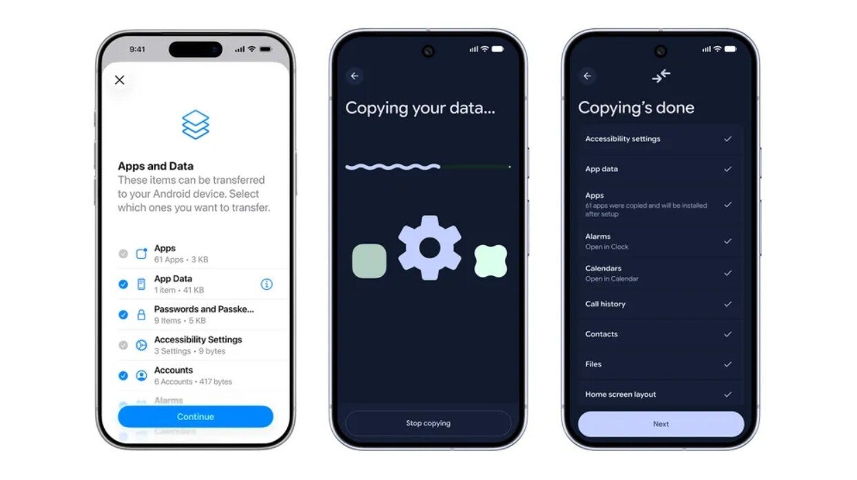 New wireless transfer method to switch between iPhone to Android.