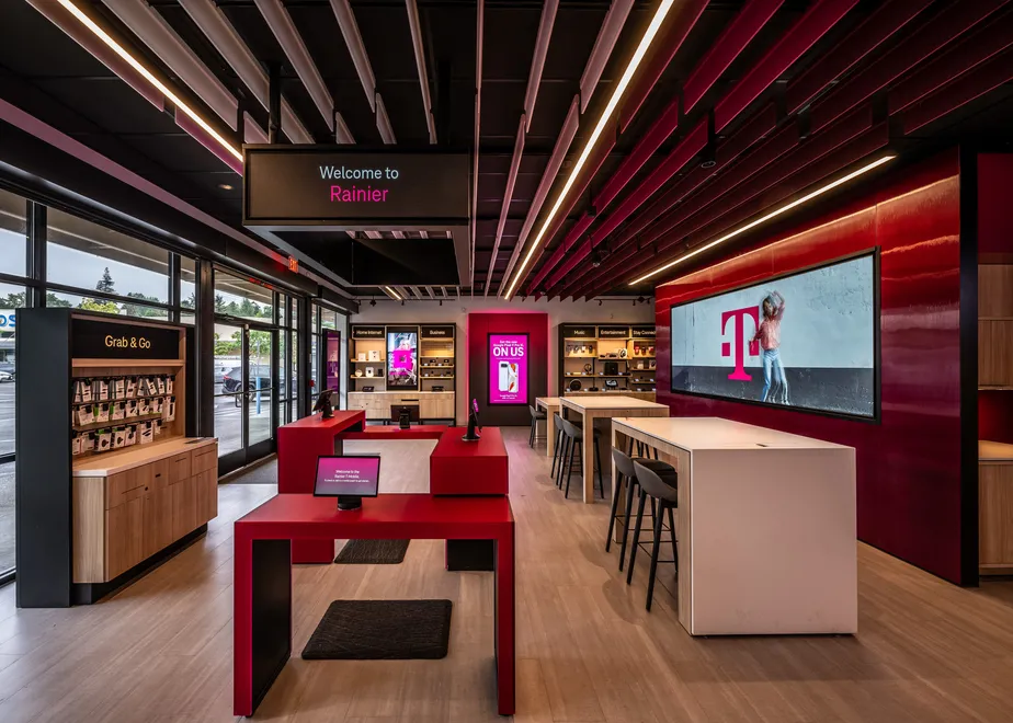Inside a T-Mobile store.