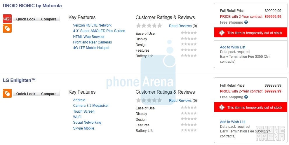 Motorola DROID BIONIC and LG Enlighten spotted on Verizon testman site