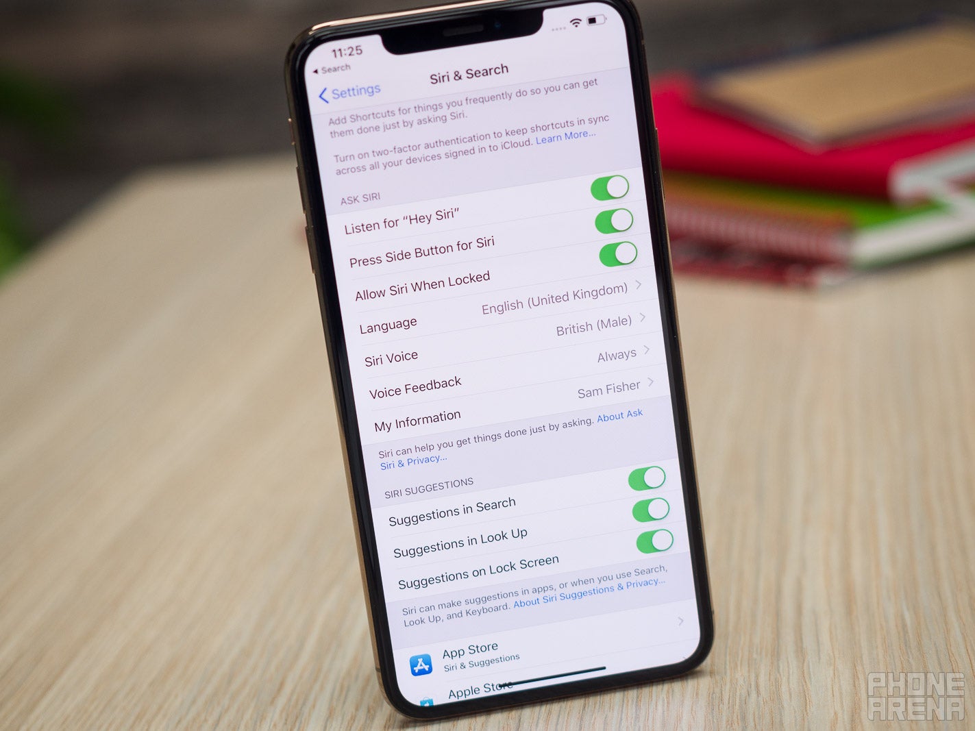 Siri settings on iPhone