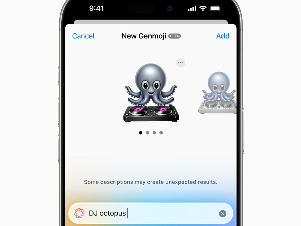 Apple Genmoji on iPhone