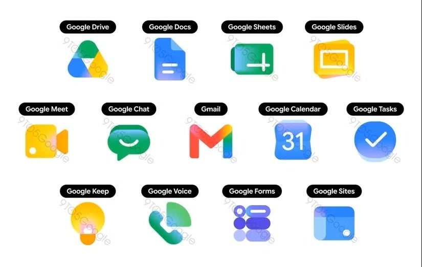The new Google app icons' look | Image by 9to5Google - Google's polarizing icon overhaul is officially out. Love it or hate it, there's no going back