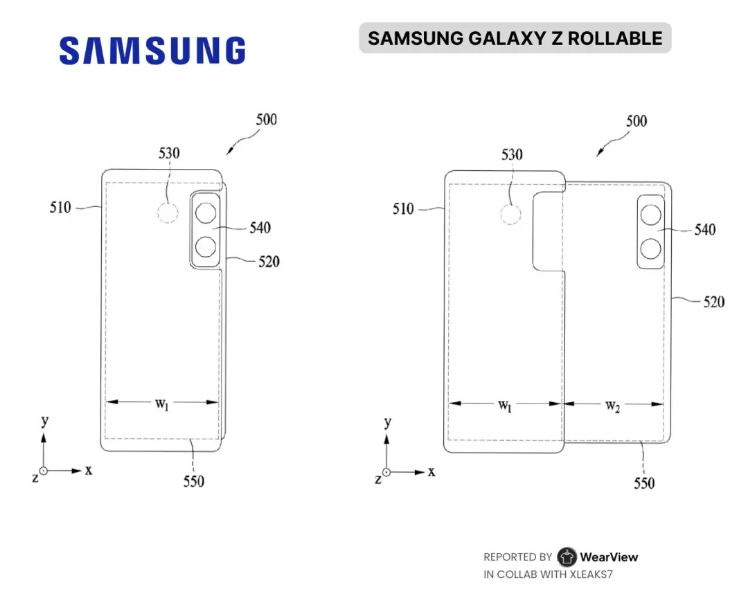 Samsung Galaxy Z Rollable patent filing