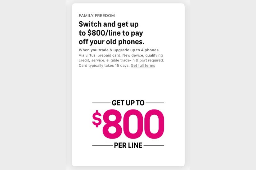T-Mobile&amp;#039;s $800 offer
